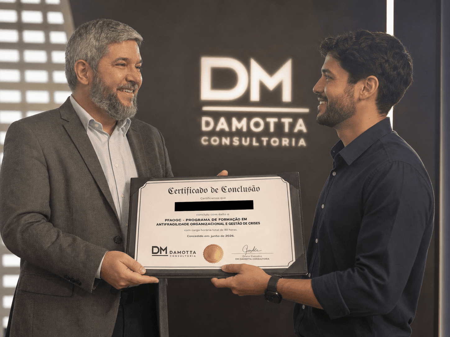 Entrega de diploma de certificação